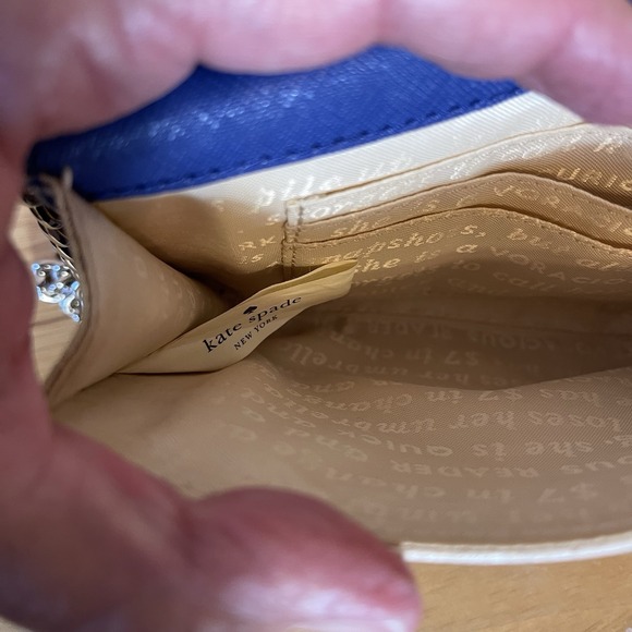 Kate Spade Fairmont Square Blue and White Crossbody Mini Wallet Purse - Picture 6 of 12